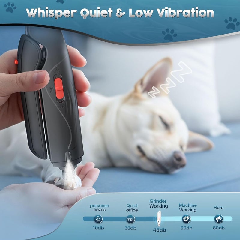 Picky zoom 2-in-1 Dog & Cat Nail Clippers and Grinder with Light – Safety Guard to Avoid Overcutting, Sharp Blade, Painless Quiet Pet Nail Claw Trimmers, Professional Grooming Tool for Large Small Pets - Image 5